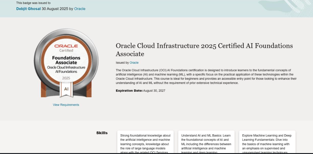 Oracle AI Foundations