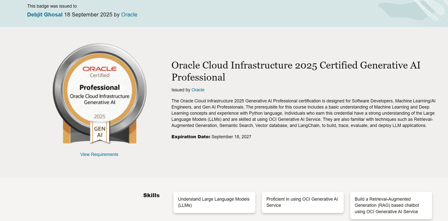 Oracle Generative AI Professional