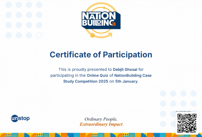 Nation Building Quiz Certificate